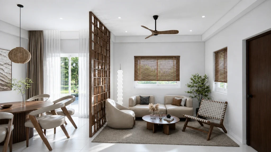 Luxury vs budget interiors in Hyderabad comparison showing premium villa design and affordable apartment interior